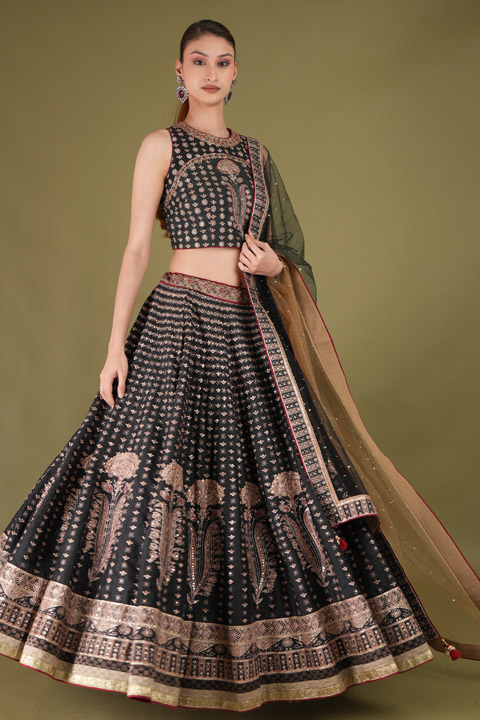 Black Embellished Lehenga